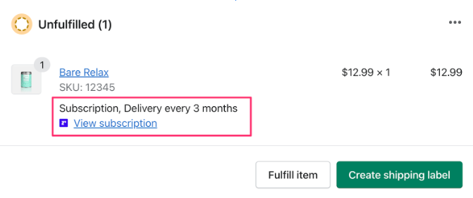post-conversion SCI subscription information in Shopify