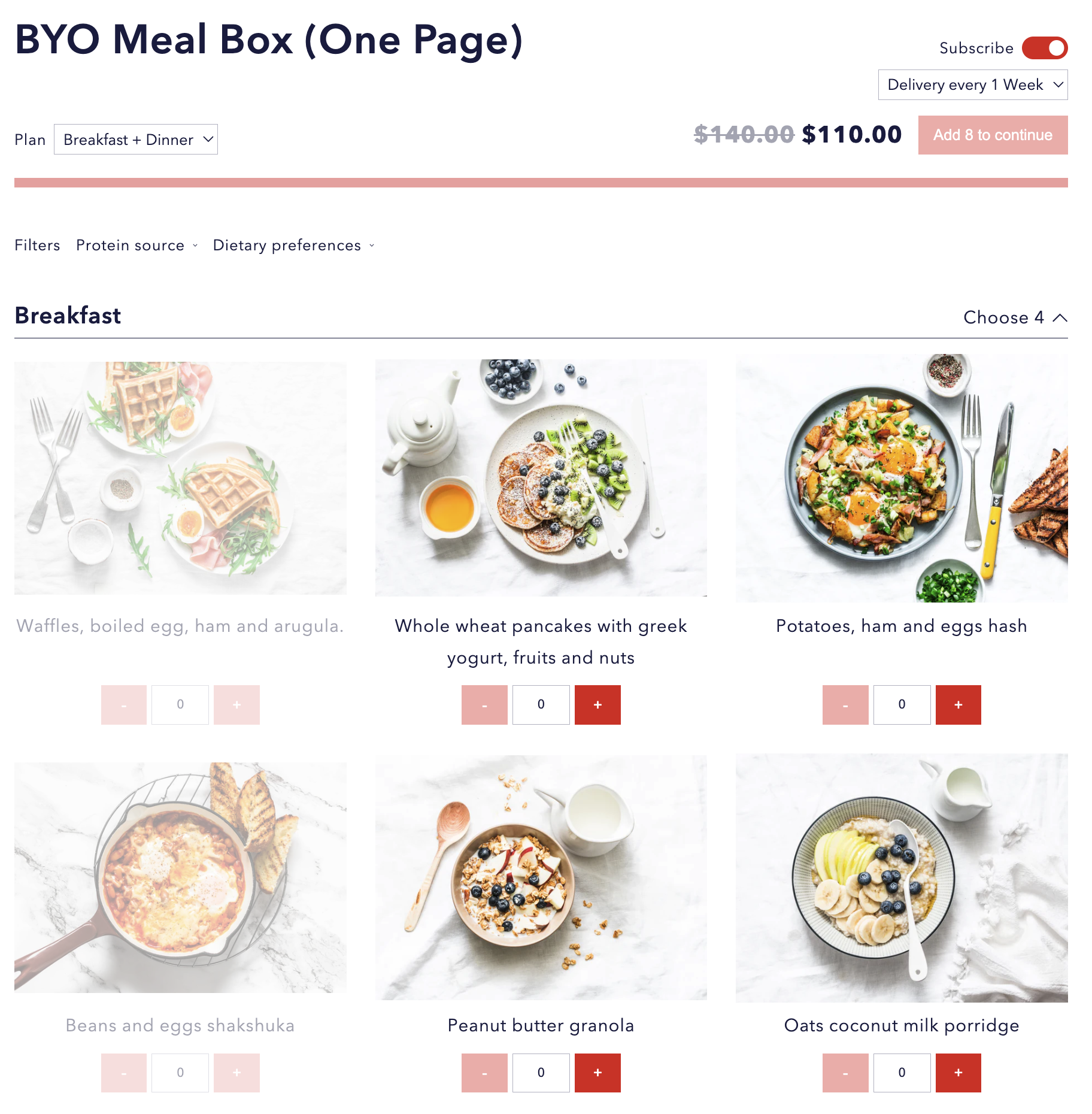Example of a customizable Bundle's product details page on a storefront