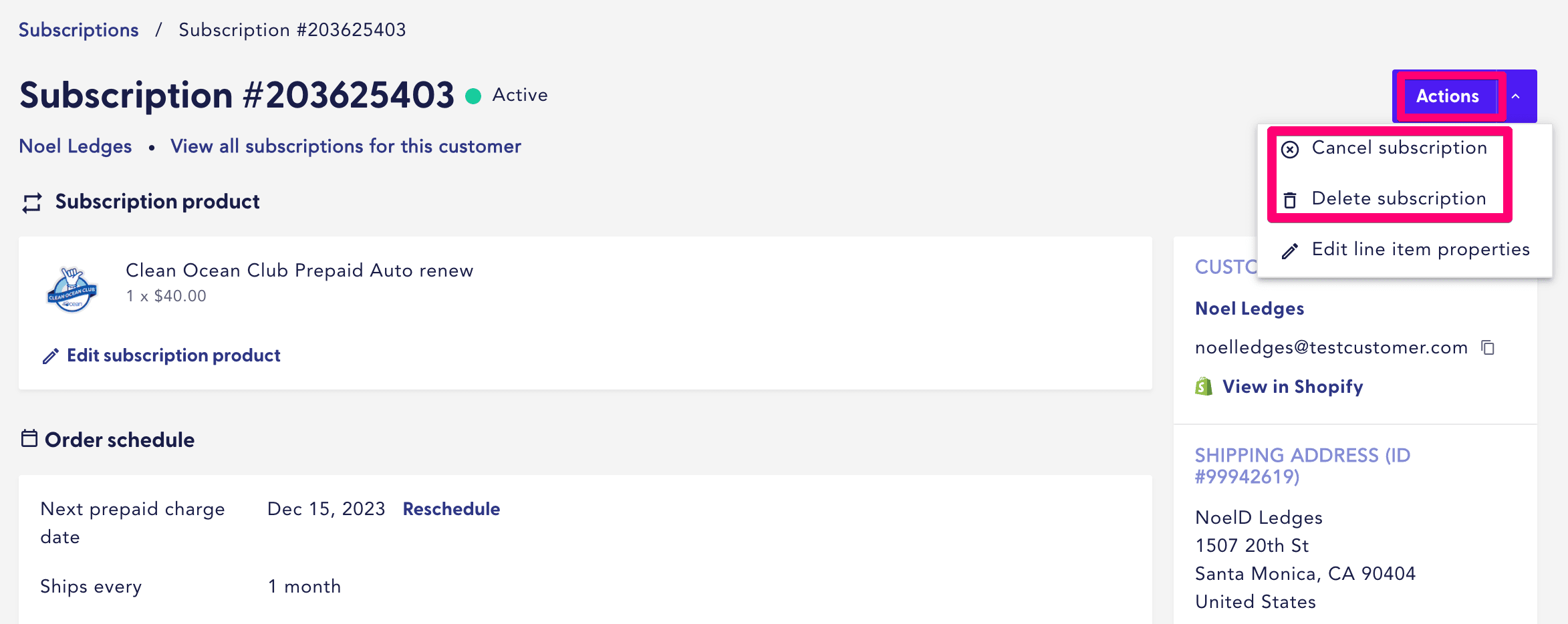 cancel or delete subscription