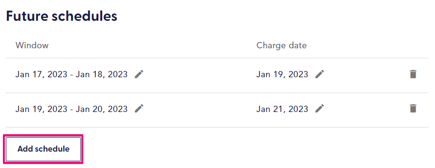 add new shipping window