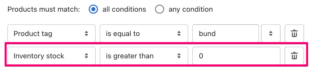 collection setting for automatic bundles