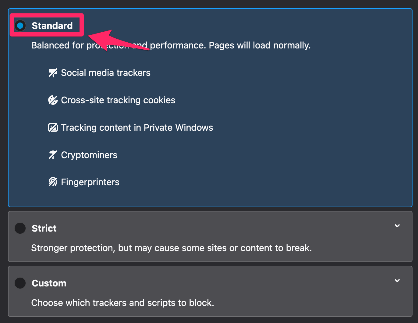 Mozilla privacy settings