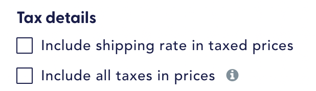 Recharge tax settings