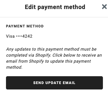 send update email button on customer portal