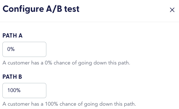 Set the B Path to 100% to ensure you enter it