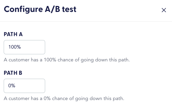 Set the A Path to 100% to ensure you enter it