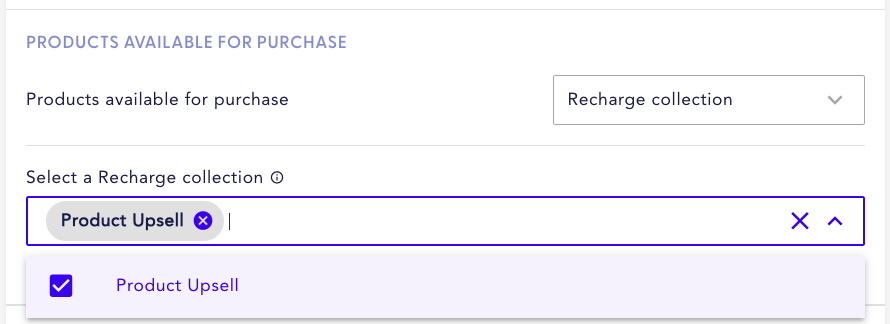 Update your customer portal settings to only use Recharge collections for the product upsell carousel