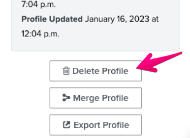 delete customer profile Klaviyo