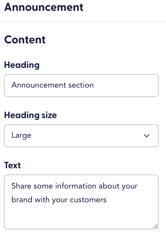 The text editor you can use to communicate announcements with customers in the customer portal