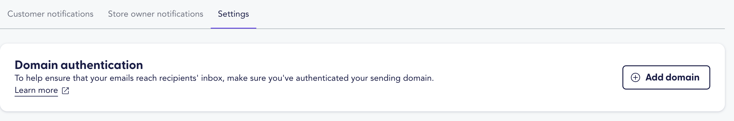 Click add domain to get started.