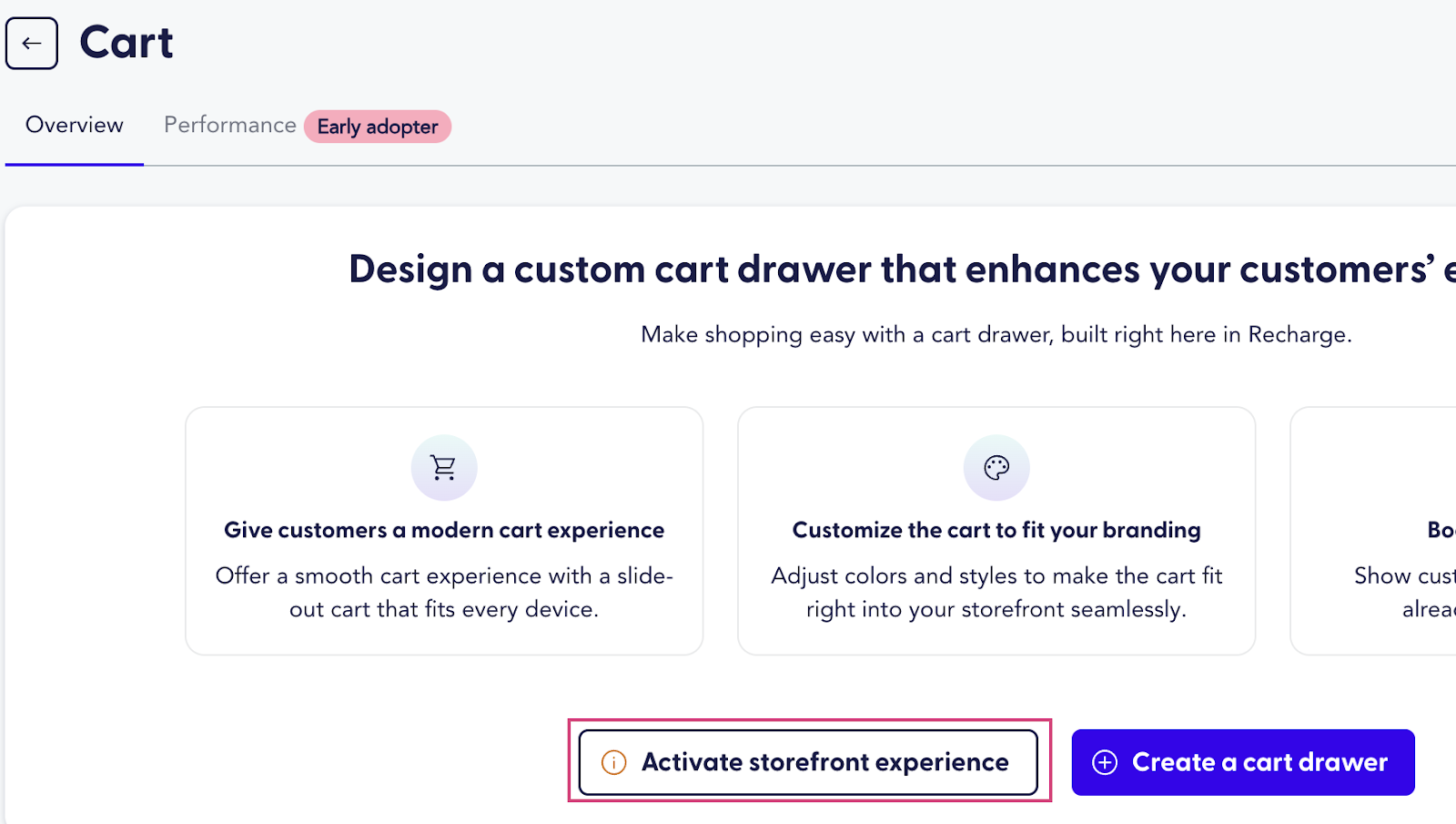 The image shows the Activate storefront experience button.