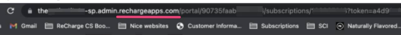 Example of a Hosted customer portal URL