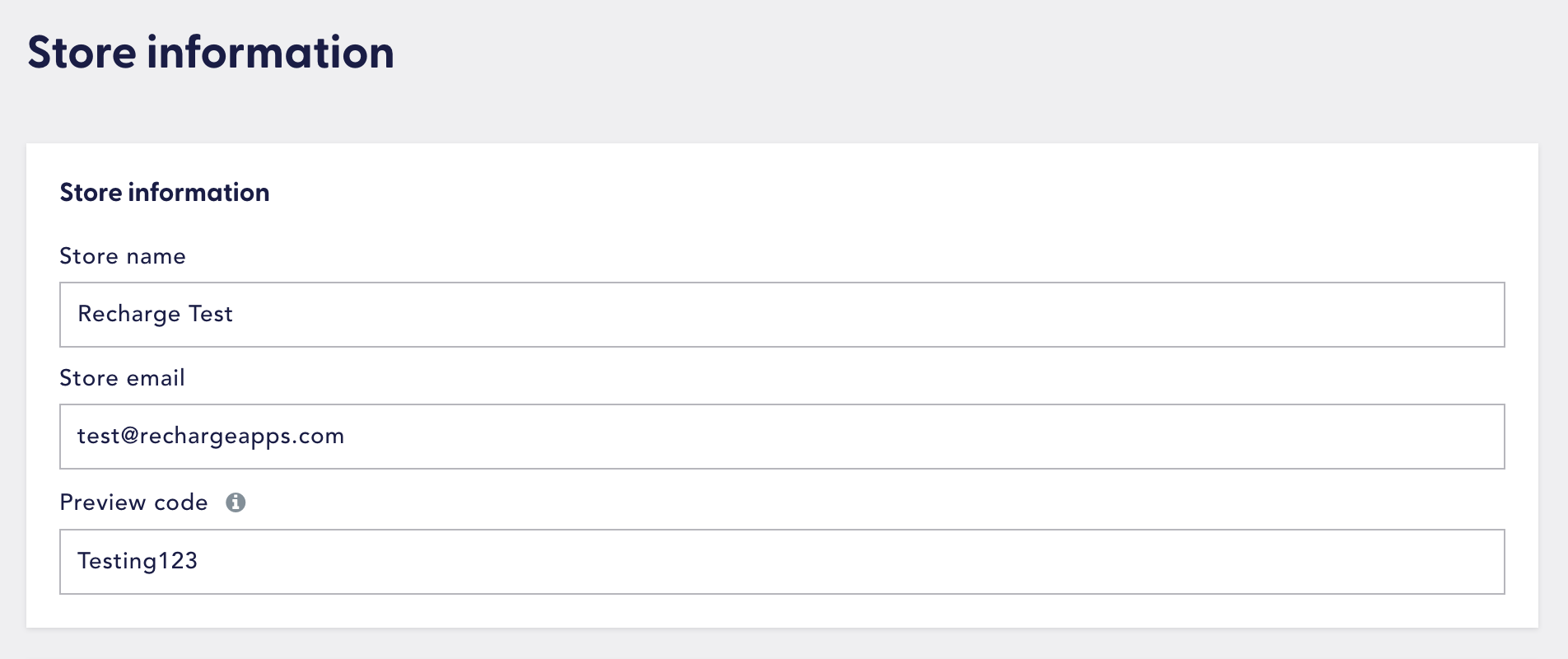 BigCommerce preview code in Recharge
