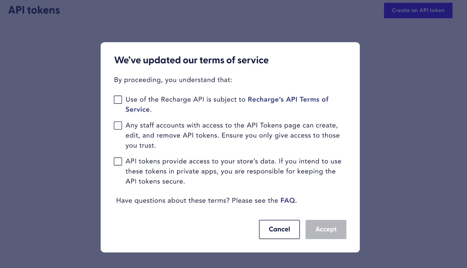 api terms of service