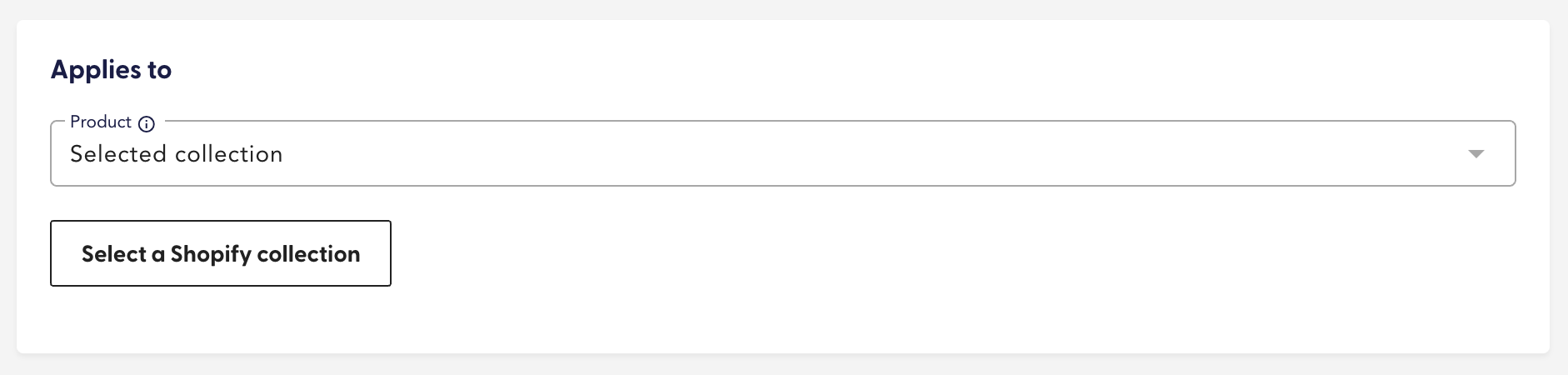 Select a shopify collection to apply a discount to in Recharge