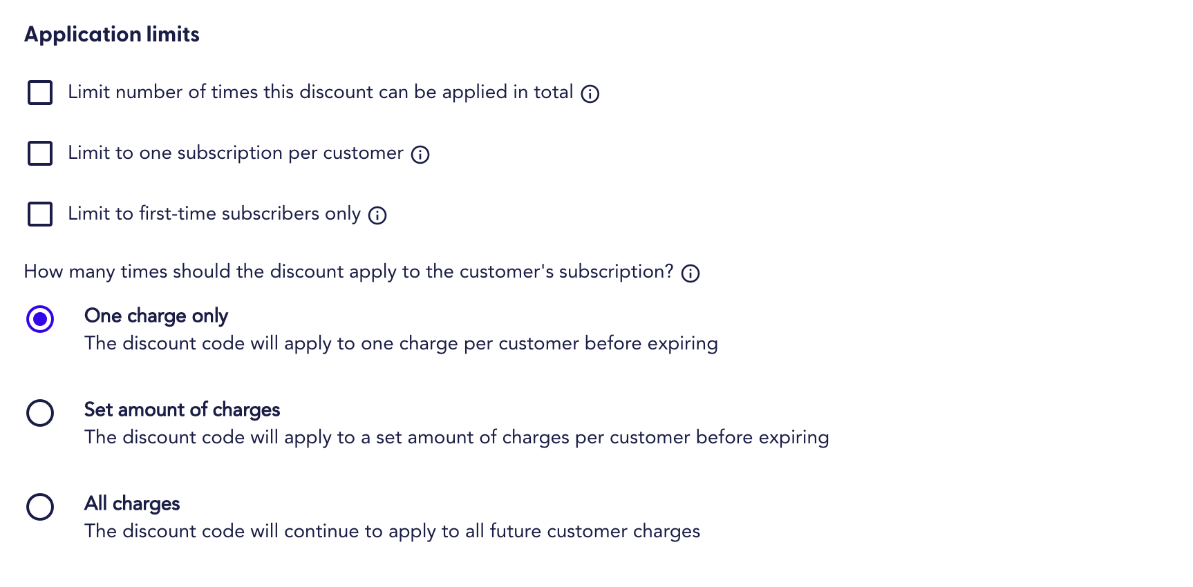 apply a discount limitation for how many times it can be used