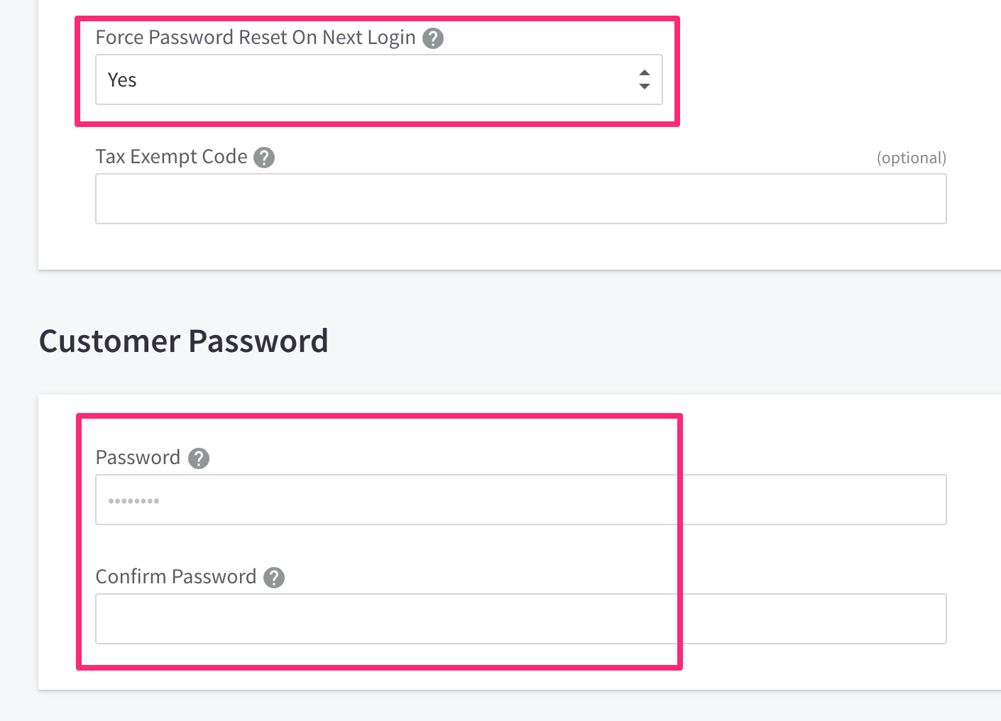 Account creations settings on BigCommerce