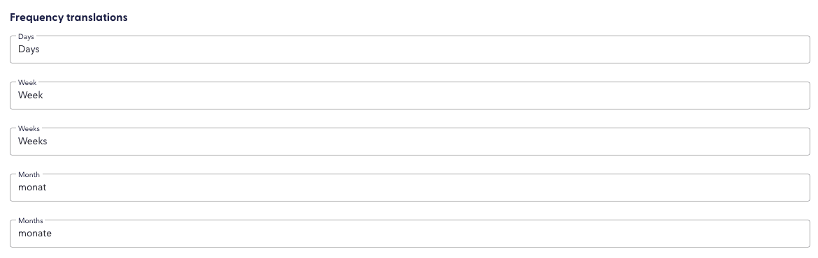 frequency translations settings