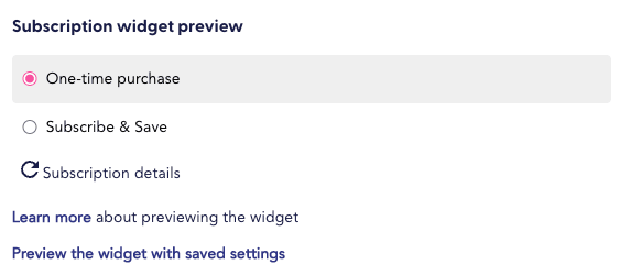 Widget preview in settings