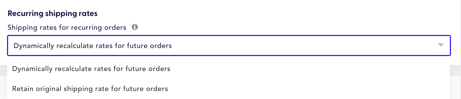 recurring rate setting to select dynamic or retain rates