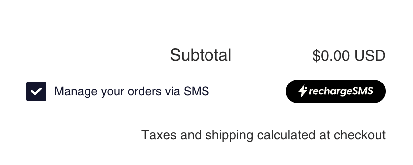 Cart Opt-in widget on the Shopify cart page